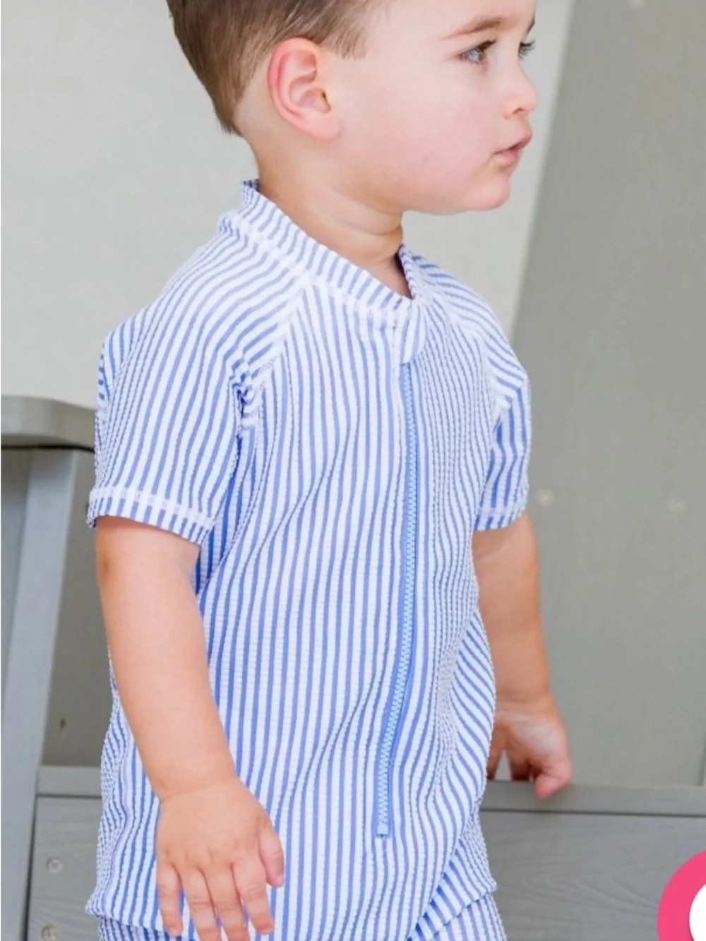 Seersucker short sleeve rash guard 6-12 months
